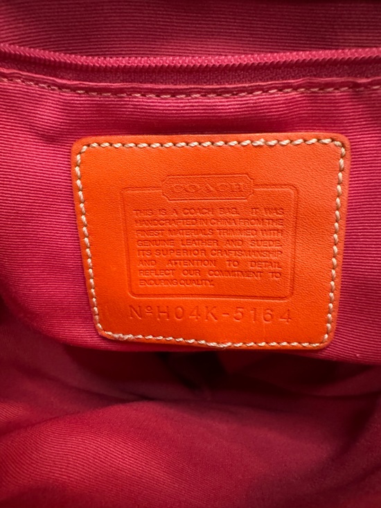 Coach Limited Edition Y2K Quilted Mini Backpack in Coral Red Orange Color main image 5